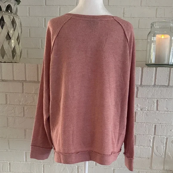 a.n.a Women's V-Neck Sweater - Rose / Peach Color - Picture 9 of 12